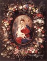 La Vierge à l’Enfant dans une Guirlande de Baroque Peter Paul Rubens floral